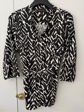 B&W Tiger Print Blouse